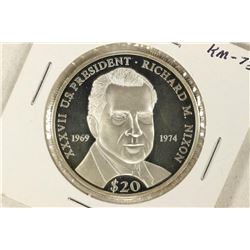 2000 LIBERIA SILVER PROOF $20 ''RICHARD M. NIXON 