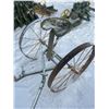 Image 2 : 2 WHEELED CART, 36" WHEELS, TIN SEAT