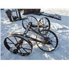Image 2 : 4 METAL WAGON WHEELS, 2 ON AXLE