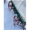 Image 4 : SMALL STEEL WHEEL COVERED WAGON, 8X3', 5 H, C/W POLE & EVENER