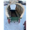 Image 5 : SMALL STEEL WHEEL COVERED WAGON, 8X3', 5 H, C/W POLE & EVENER