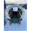 Image 6 : SMALL STEEL WHEEL COVERED WAGON, 8X3', 5 H, C/W POLE & EVENER