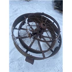 1 Steel Wheel Has Splitting Axe Mounted 42 X 8 Inch