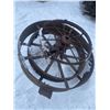 Image 1 : 1 Steel Wheel Has Splitting Axe Mounted 42 X 8 Inch
