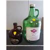 Image 1 : 3L wine jug green glass & brown glass whiskey jug