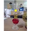 Image 2 : Modern Coal Oil Bracket Lamp and 2 Miniature Couloured Perfume Lamps