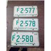 Image 1 : Saskatchewan Licence Plate (2) 66' (1) 68'