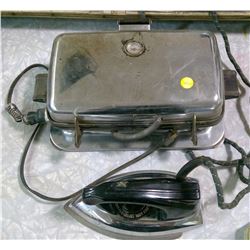 Electric Waffle Iron & Old Iron