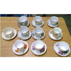 10 Teacups & Saucers - some Bone China - see pics