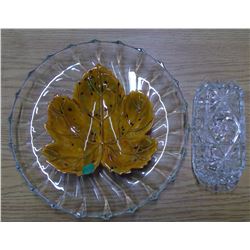 Lot of Glassware - Platter, Butter Tray, Candy Dish