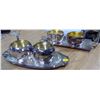 Image 2 : Lot of 2 Sets of Silver Plated Serving Cups & Trays