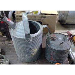 2 Galvanized Cans - 1 Water, 1 Gas