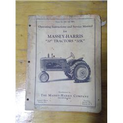 Massey-Harris - Operating Instructions and Service Manual for "20" and "20K" Tractors