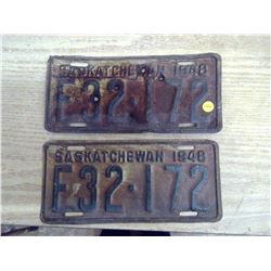 Saskatchewan Licence Plate (2) 48'