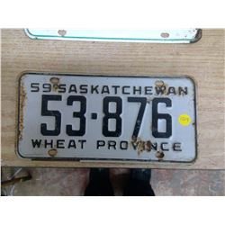 Saskatchewan Licence Plate (1) 59'