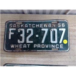 Saskatchewan Licence Plate (1) 56'
