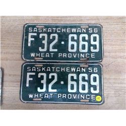 Saskatchewan Licence Plate (2) 56'