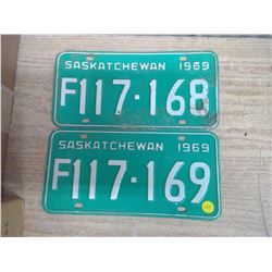 Saskatchewan Licence Plate (2) 69'