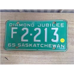 Saskatchewan Licence Plate (1) 65'