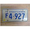 Image 1 : Saskatchewan Licence Plate (1) 72'