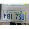 Image 1 : Saskatchewan Licence Plate (1) 72'