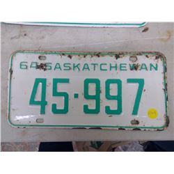 Saskatchewan Licence Plate (1) 64'