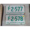 Image 1 : Saskatchewan Licence Plate (2) 66'