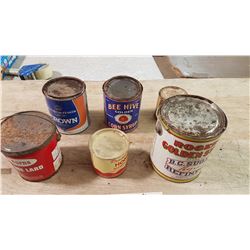 Lot 6 Vintage Tins