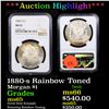 Image 1 : ***Auction Highlight*** NGC 1880-s Rainbow Toned Morgan Dollar $1 Graded ms65 By NGC (fc)