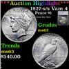 Image 1 : ***Auction Highlight*** 1927-s /s Vam 4 I3 Peace Dollar $1 Graded ms63 By SEGS (fc)
