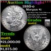 Image 1 : ***Auction Highlight*** 1880-o Morgan Dollar $1 Graded ms64+ By SEGS (fc)