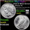 Image 1 : ***Auction Highlight*** 1922-d Mint Error Peace Dollar $1 Graded ms65 By SEGS (fc)