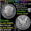 Image 1 : ***Auction Highlight*** 1878-p 7tf Vam 190 Morgan Dollar $1 Graded ms64+ dmpl By SEGS (fc)
