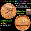 Image 1 : ***Auction Highlight*** 1978-p Mint Error 5c struck on 1c planchet Jefferson 5c Graded ms64 rb BY SE