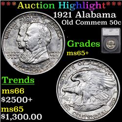 ***Auction Highlight*** 1921 Alabama Old Commem Half Dollar 50c Graded ms65+ BY SEGS (fc)