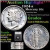 Image 1 : ***Auction Highlight*** 1924-s Mercury Dime 10c Graded ms64 FSB Details By SEGS (fc)