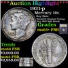 Image 1 : ***Auction Highlight*** 1921-p Mercury Dime 10c Graded Select Unc+ FSB By USCG (fc)