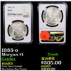Image 1 : NGC 1885-o Morgan Dollar $1 Graded ms65 By NGC