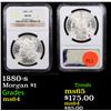 Image 1 : NGC 1880-s Morgan Dollar $1 Graded ms64 By NGC