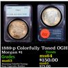 Image 1 : 1889-p Colorfully Toned OGH Morgan Dollar $1 Graded ms63 By PCGS