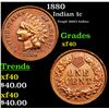 Image 1 : 1880 Indian Cent 1c Grades xf