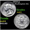 Image 1 : 1932-p Washington Quarter 25c Grades Choice Unc