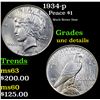 Image 1 : 1934-p Peace Dollar $1 Grades Unc Details
