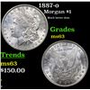 Image 1 : 1887-o Morgan Dollar $1 Grades Select Unc