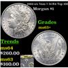 Image 1 : 1882-o /o Vam 7 I4 R4 Top 100 Morgan Dollar $1 Grades Select+ Unc