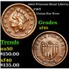 Image 1 : 1864 Princess Head Liberty Civil War Token 1c Grades xf+