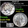 Image 1 : 1943-d Mercury Dime 10c Grades Choice Unc+ FSB