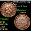 1863 Liberty Cap Civil War Token 1c Grades xf details