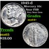 Image 1 : 1945-d Mercury Dime 10c Grades Choice+ Unc