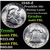 Image 1 : 1948-d Franklin Half Dollar 50c Grades GEM FBL